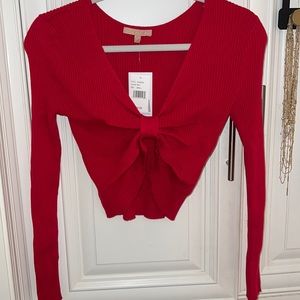 NWT Red Ribbed Reversible Fitted Sweater from Dillards  - Size Small - Juniors